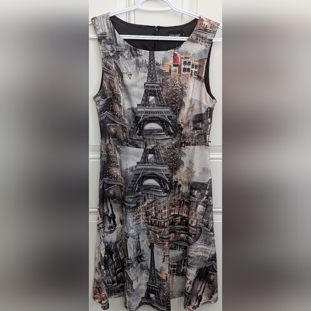Chic Black and Gray Sleeveless Sheath Mini Dress